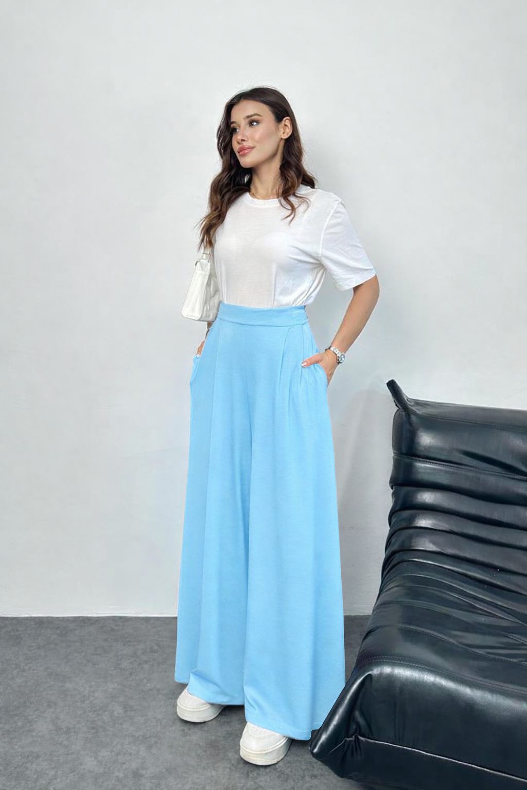 سروال پالازو الواسع للنساء — الراحة اللي غادي تحسي بها من أول لبسة
